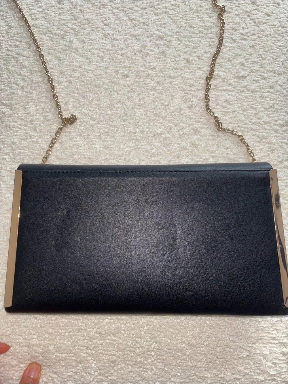 Call It Spring Black Clutch with Gold Chain